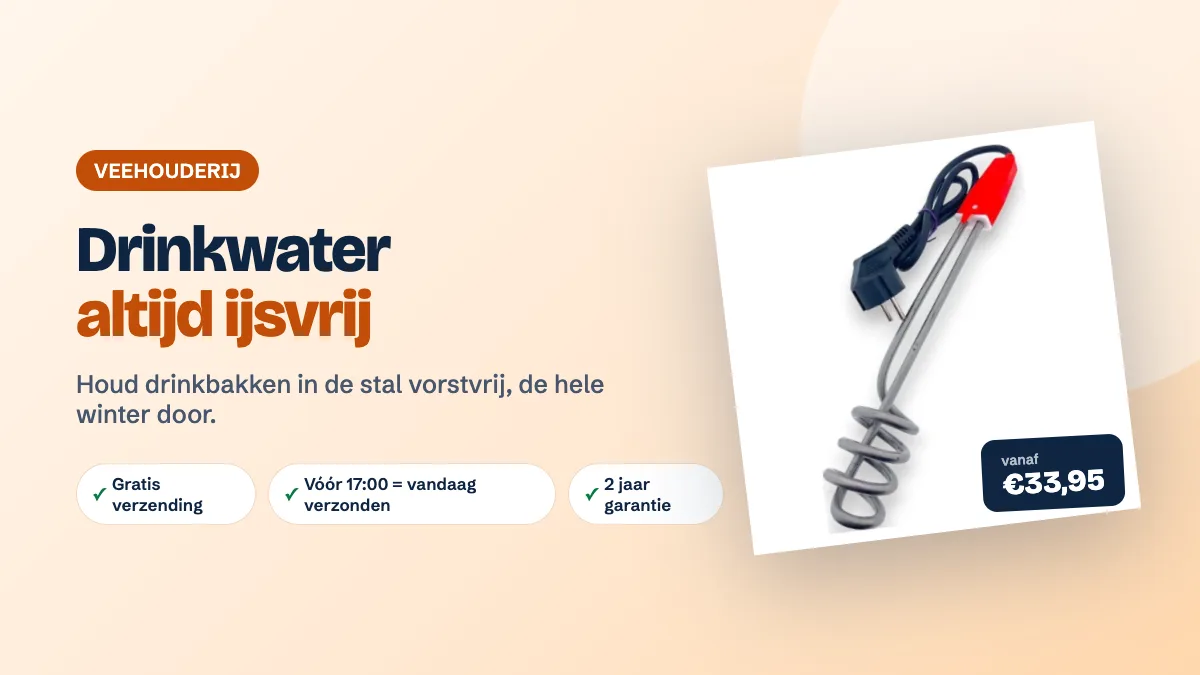 Drinkwater voor dieren ijsvrij houden met een dompelaar