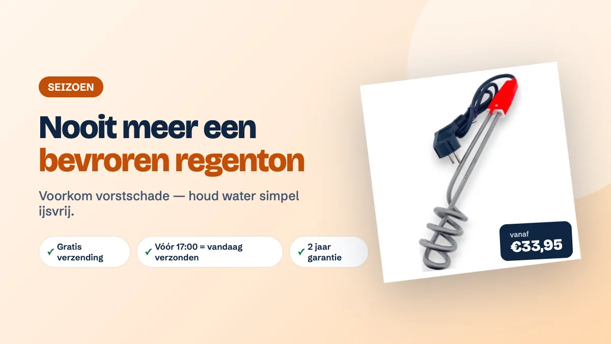 Regenton ijsvrij houden met een dompelaar